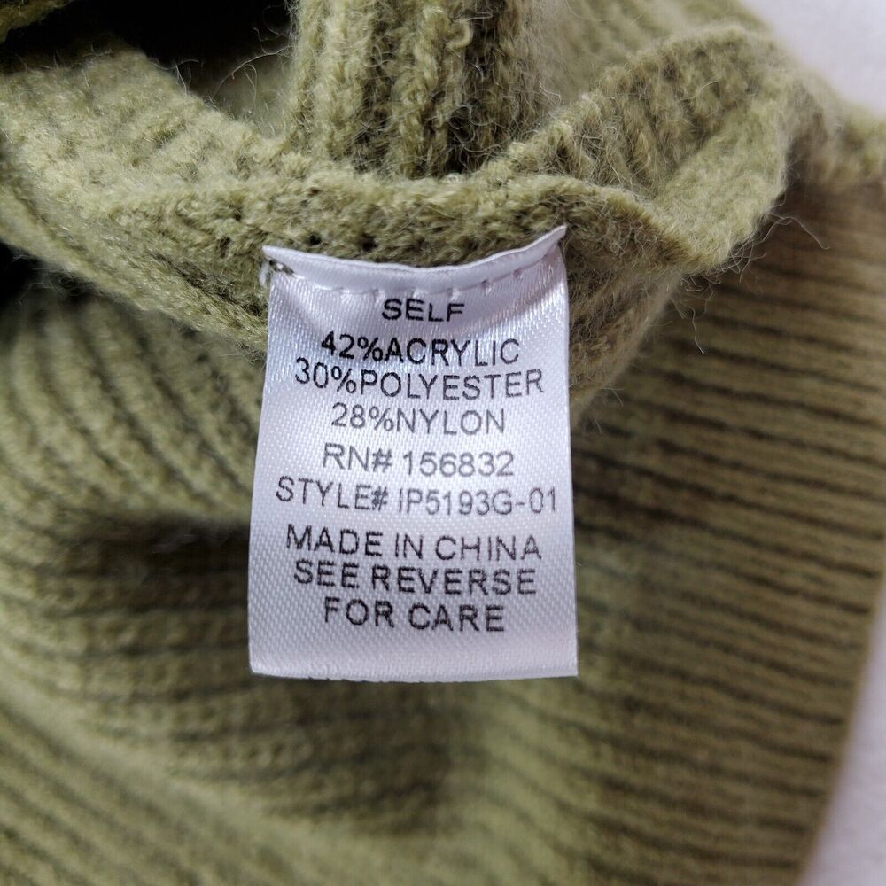 BiB! Sweater Womens XL Knit Scoop Neck Olive Green Long Sleeve New Preppy Casual - Picture 10 of 12